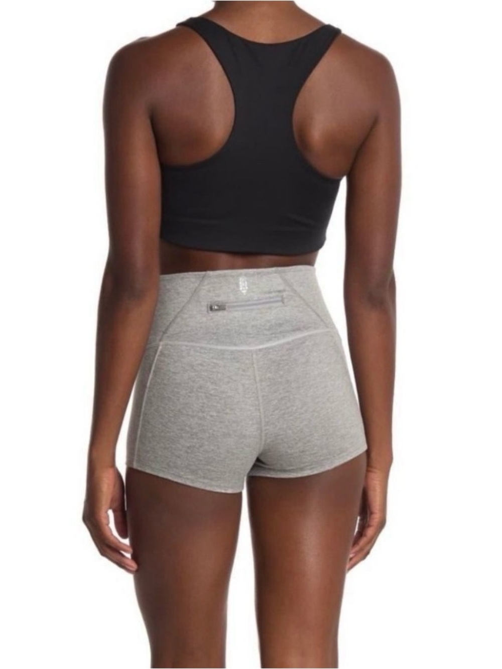 Free People Movement High-Waist Biker Shorts in Light Gray Size Small